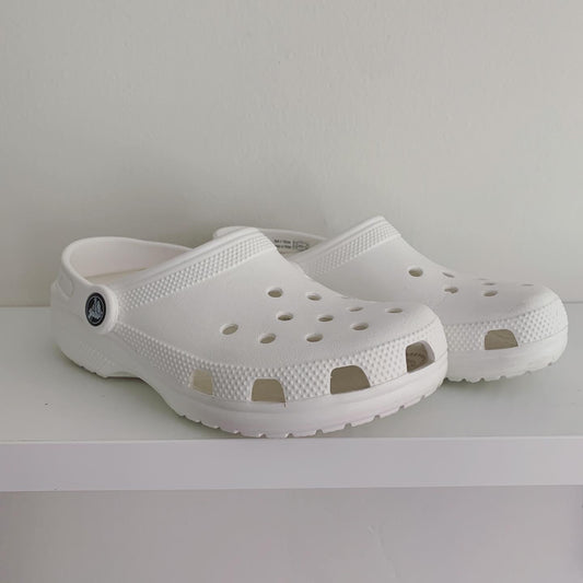 Crocs, Classic Clogs|Sabots classiques, White|Blanc,  Size M3/W5|Grandeur H3/F5